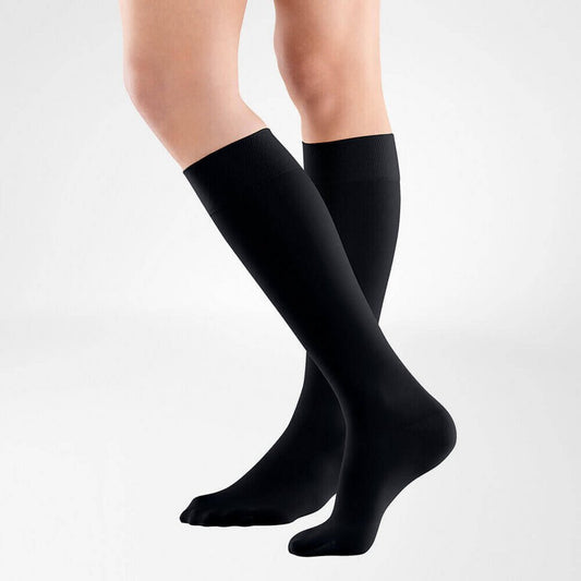 BAUERFEIND VENOTRAIN SOFT - GAMBALETTO 1 ccl CON BORDO IN MAGLIA - PUNTA APERTA - COLORE BLACK